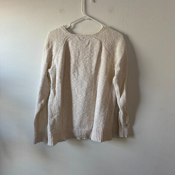 L.L. Bean Cotton Slub Rollneck Pullover in Cream - Picture 2 of 7